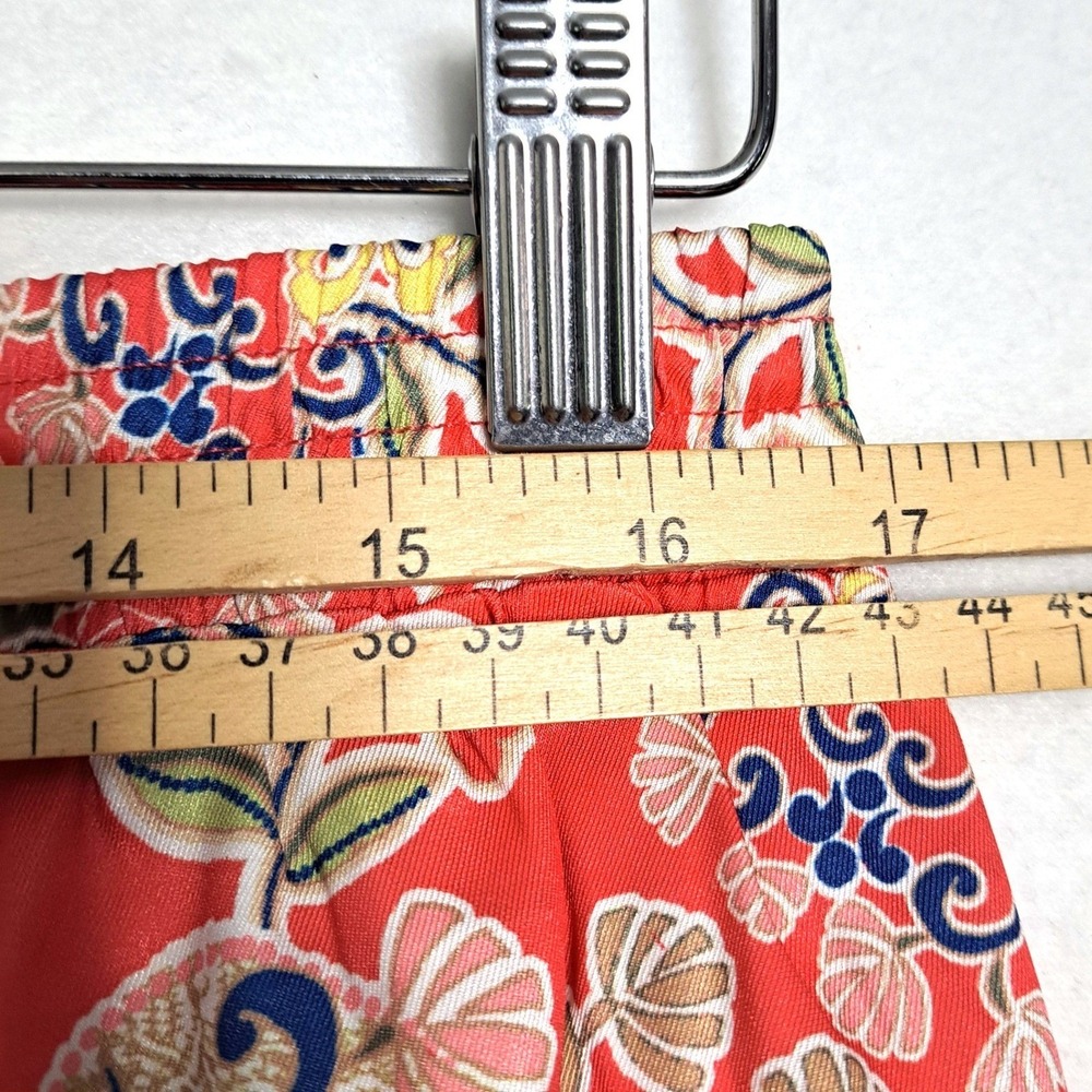 JM Collection Wide‎ Leg Pants Womens Medium Coral Paisley Floral Boho Print NWT - Picture 7 of 15